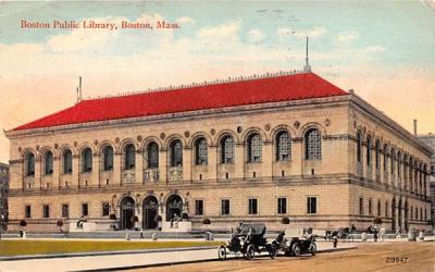 Boston Public Library Massachusetts Postcard