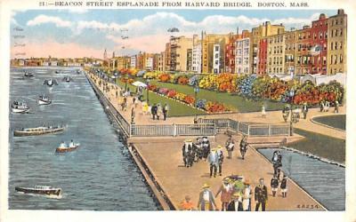 Beacon Street Esplanade  Boston, Massachusetts Postcard