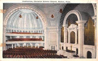 Auditorium  Boston, Massachusetts Postcard