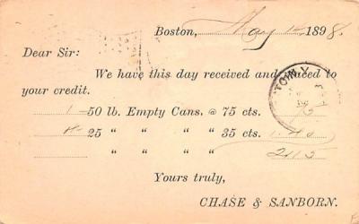 Chase & Sanborn Boston, Massachusetts Postcard