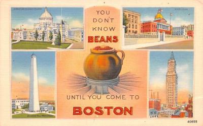 You don't know Beans Until You come to Boston Massachusetts Postcard