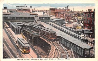 Dualey Street Elevated Terminal Station Boston, Massachusetts Postcard