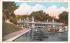 Bridge & lake in Public Garden Boston, Massachusetts Postcard