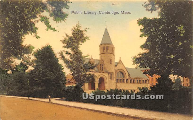 Public Library - Cambridge, Massachusetts MA Postcard