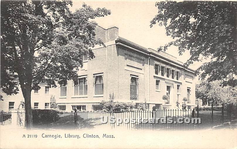 Carnegie Library - Clinton, Massachusetts MA Postcard