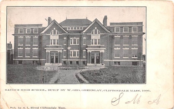 Saugus High School Cliftondale, Massachusetts Postcard
