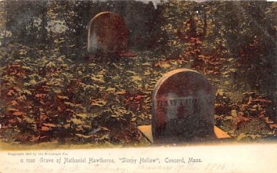 Grave of Nathaniel Hawthorne Concord, Massachusetts Postcard