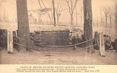 Grave of British Soldiers Concord, Massachusetts Postcard