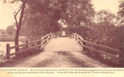 Old North Bridge Concord, Massachusetts Postcard