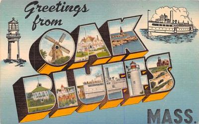Greetings from Oak Bluffs Cape Cod, Massachusetts Postcard