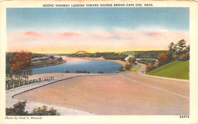 Scenic Highway looking towards Bourne Bridge Cape Cod, Massachusetts Postcard