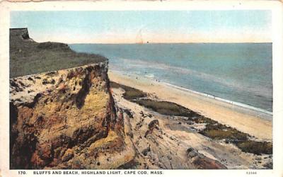 Bluffs & Beach Cape Cod, Massachusetts Postcard