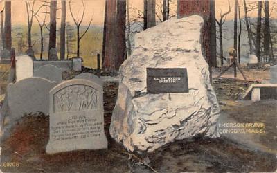 Emerson Grave Concord, Massachusetts Postcard