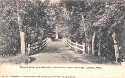 Concord Bridge  Massachusetts Postcard
