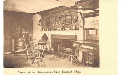 Interior of the Antiquarian House Concord, Massachusetts Postcard