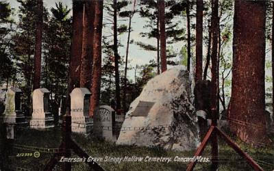 Emerson's Grave  Concord, Massachusetts Postcard
