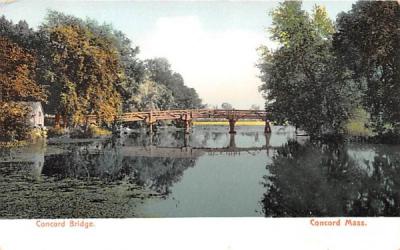 Concord Bridge Massachusetts Postcard
