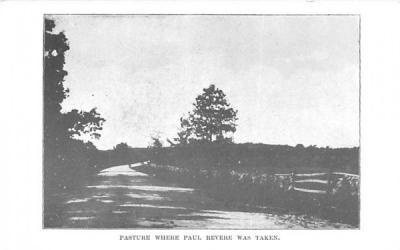 Pasture where Paul Revere was taken Concord, Massachusetts Postcard