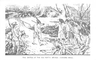 The Battle at the Old North Bridge Concord, Massachusetts Postcard