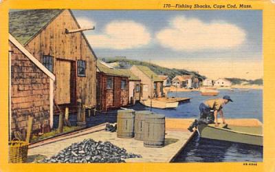 Fishing Shacks Chatham, Massachusetts Postcard