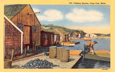 Fishing Shacks Chatham, Massachusetts Postcard