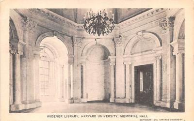 Widener Library Cambridge, Massachusetts Postcard