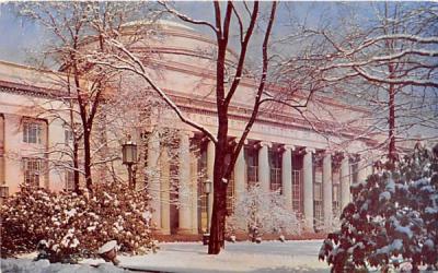 Winter Scene of the Main Entrance from The Great Court Cambridge, Massachusetts Postcard