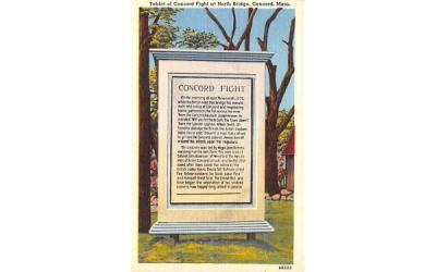 Tablet of Concrod Fight  Concord, Massachusetts Postcard