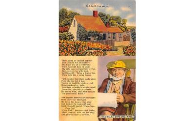 Old Cape Cod House Massachusetts Postcard