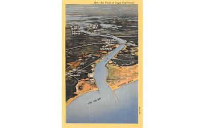 Air View of Cape Cod Canal Massachusetts Postcard
