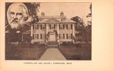 Longfellow & House Cambridge, Massachusetts Postcard