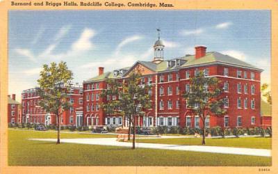 Barnard & Briggs Halls Cambridge, Massachusetts Postcard