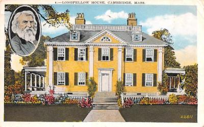 Longfellow House Cambridge, Massachusetts Postcard