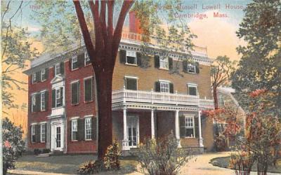 James Russell Lowell House Cambridge, Massachusetts Postcard