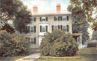Home of James Russell Lowell Cambridge, Massachusetts Postcard