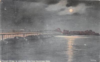 Harvard Bridge by moonlight Cambridge, Massachusetts Postcard