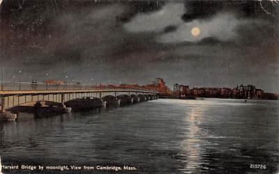 Harvard Bridge by moonlight Cambridge, Massachusetts Postcard