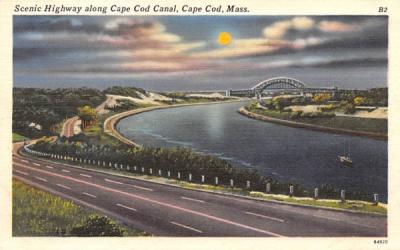 Scenic Highway  Cape Cod, Massachusetts Postcard