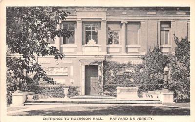 Entrance to Robinson Hall Cambridge, Massachusetts Postcard