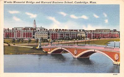 Weeks Memorial Bridge & Harvard Business School Cambridge, Massachusetts Postcard