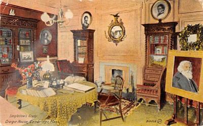 Longfellow's Study Cambridge, Massachusetts Postcard
