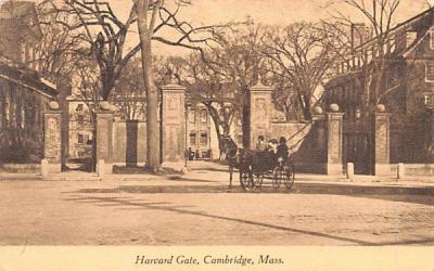 Harvard Gate Cambridge, Massachusetts Postcard