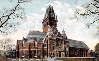 Memorial Hall Cambridge, Massachusetts Postcard