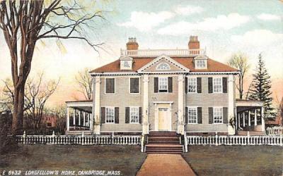 Longfellow's Home Cambridge, Massachusetts Postcard