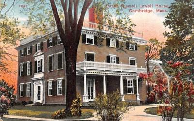 James Russell Lowell House Cambridge, Massachusetts Postcard