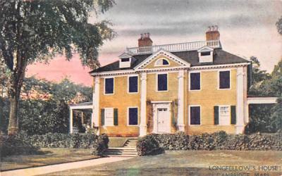 Longfellow's House Cambridge, Massachusetts Postcard