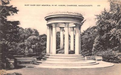 Mary Baker Eddy Memorial in Mt. Auburn Cambridge, Massachusetts Postcard