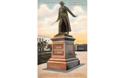 Prescott Statue  Charlestown, Massachusetts Postcard