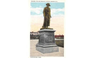 Colonel William Prescott Statue Charlestown, Massachusetts Postcard