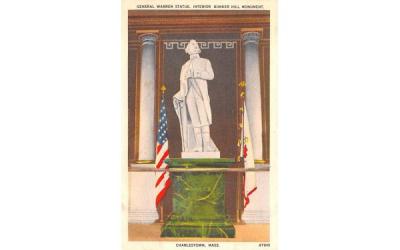 General Warren Statue Charlestown, Massachusetts Postcard
